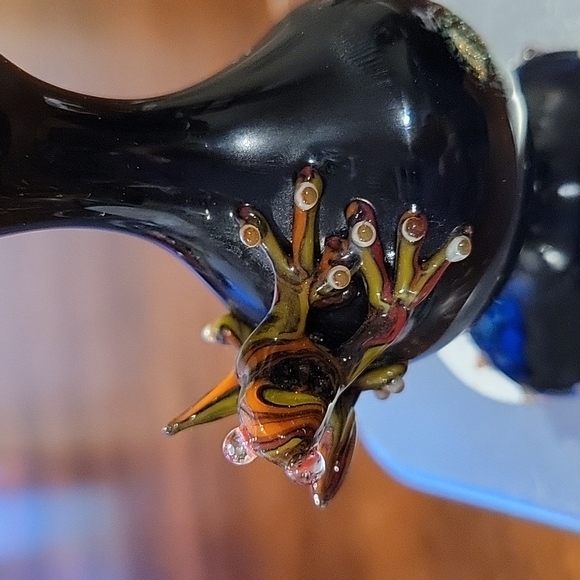 Blown glass perfume vial with frog 🐸 - Picture 2 of 6